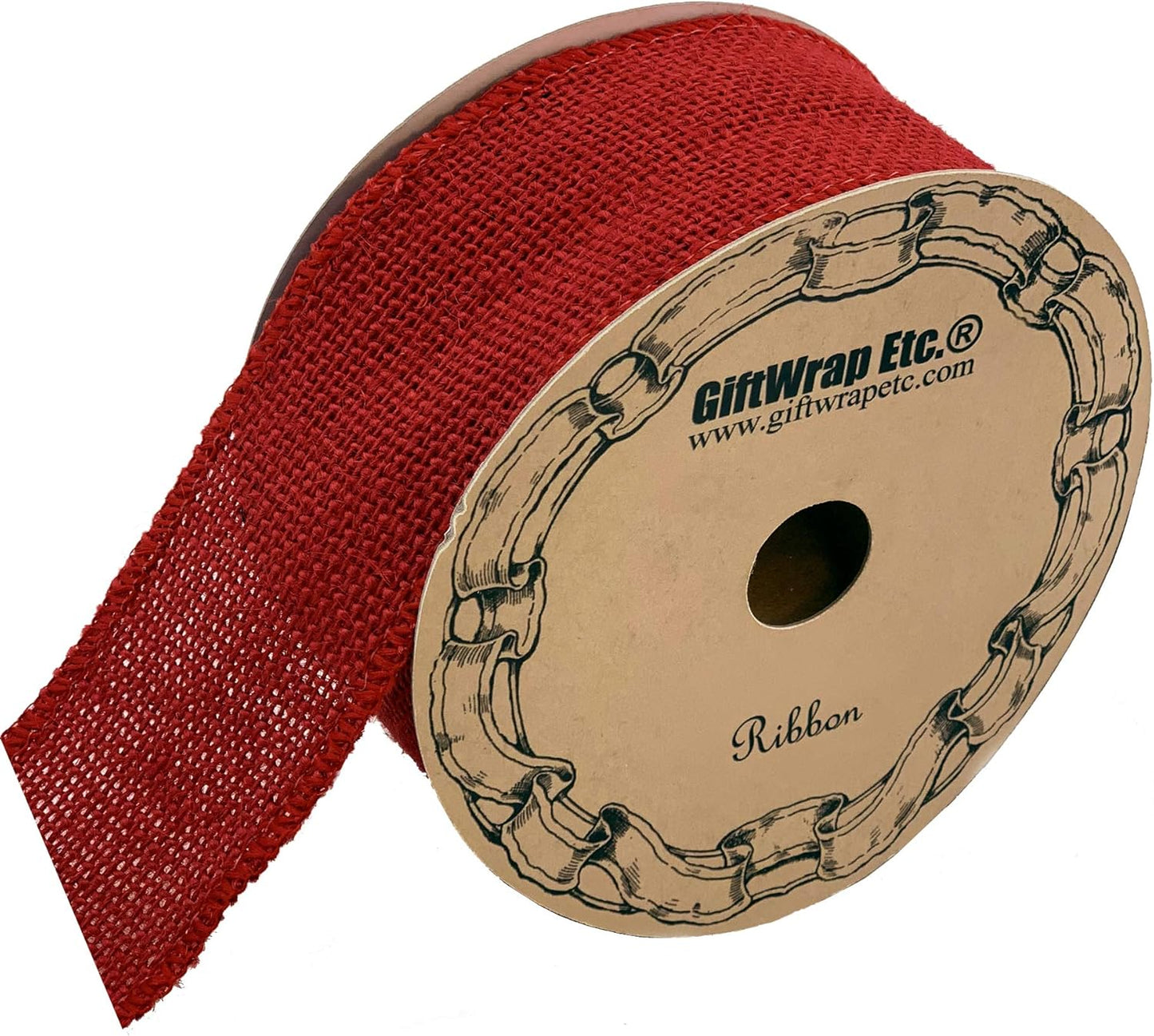 Rustic Red Burlap Wired Ribbon - 2 1/2” X 10 Yards, July 4Th Decor, Patriotic Wreath Decoration, Birthday Gift Wrap, Veterans Day, Christmas & Fall Wreaths