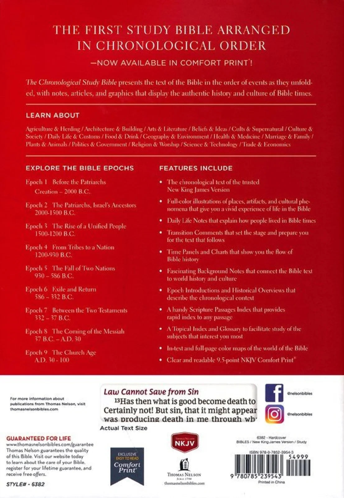 Nkjv, Chronological Study Bible, Hardcover, Comfort Print: Holy Bible, New King James Version, (Hardcover)