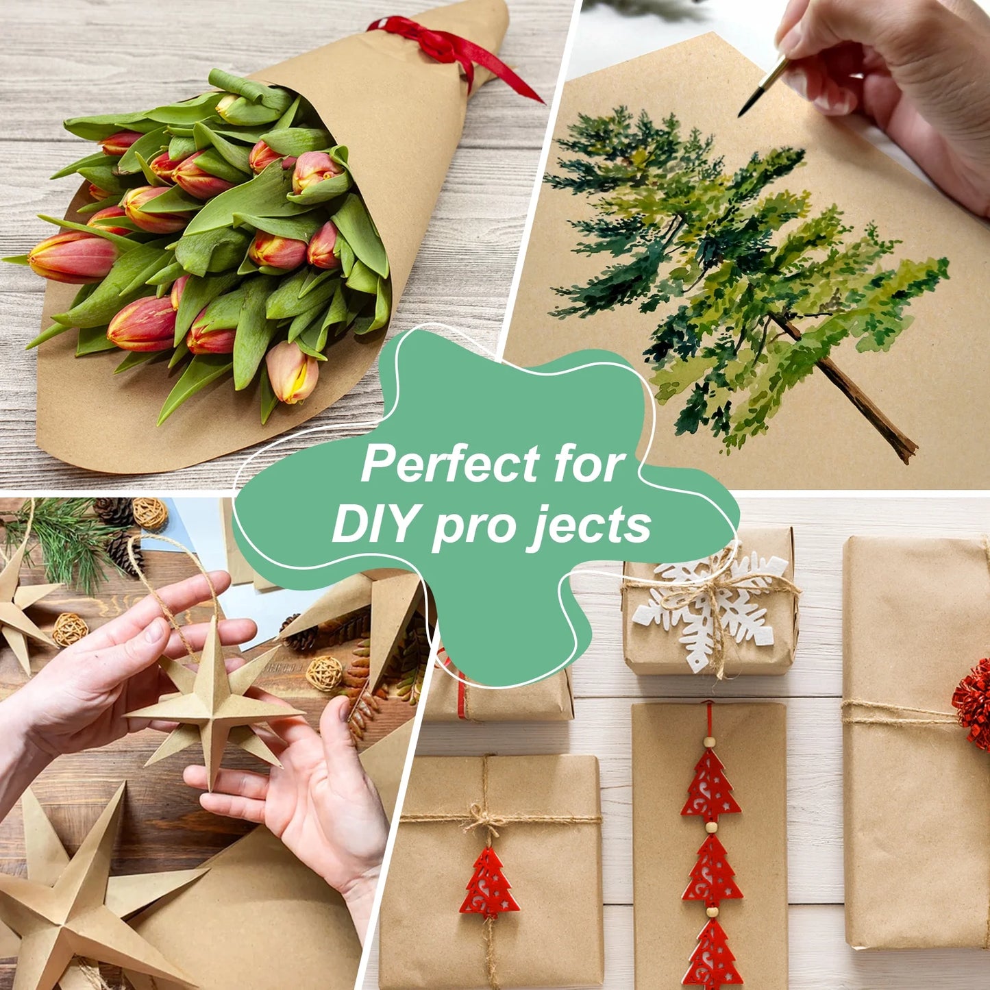 Brown Paper Roll 15"400", Brown Wrapping Paper, Wrapping Paper, Craft Paper, Packing Paper for Moving, Packing, Gift Wrapping, Wall Art, Table Runner, Floor Covering