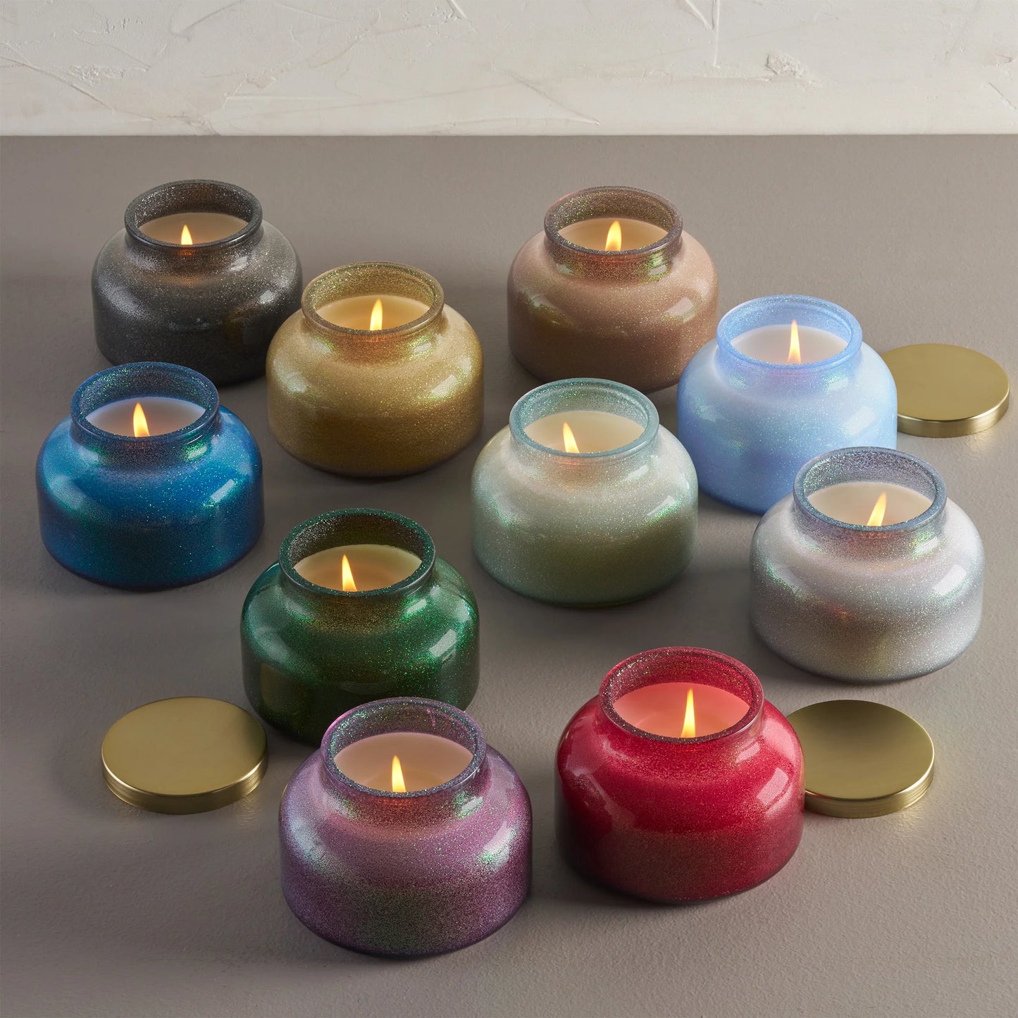 1-Wick Holiday Scented Glitter Jar Candle, Spiced Apple Tobacco, 12Oz.