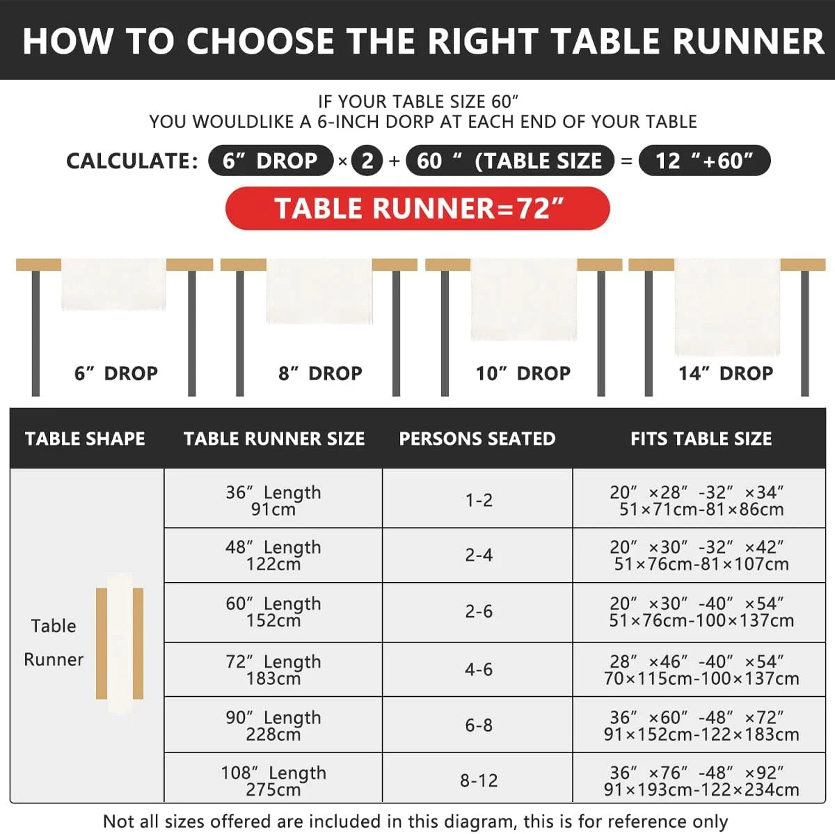 Christmas Table Runner, Snowflakes Beige Winter Holiday Home Decor for Party, 13X60 Inch, Polyester