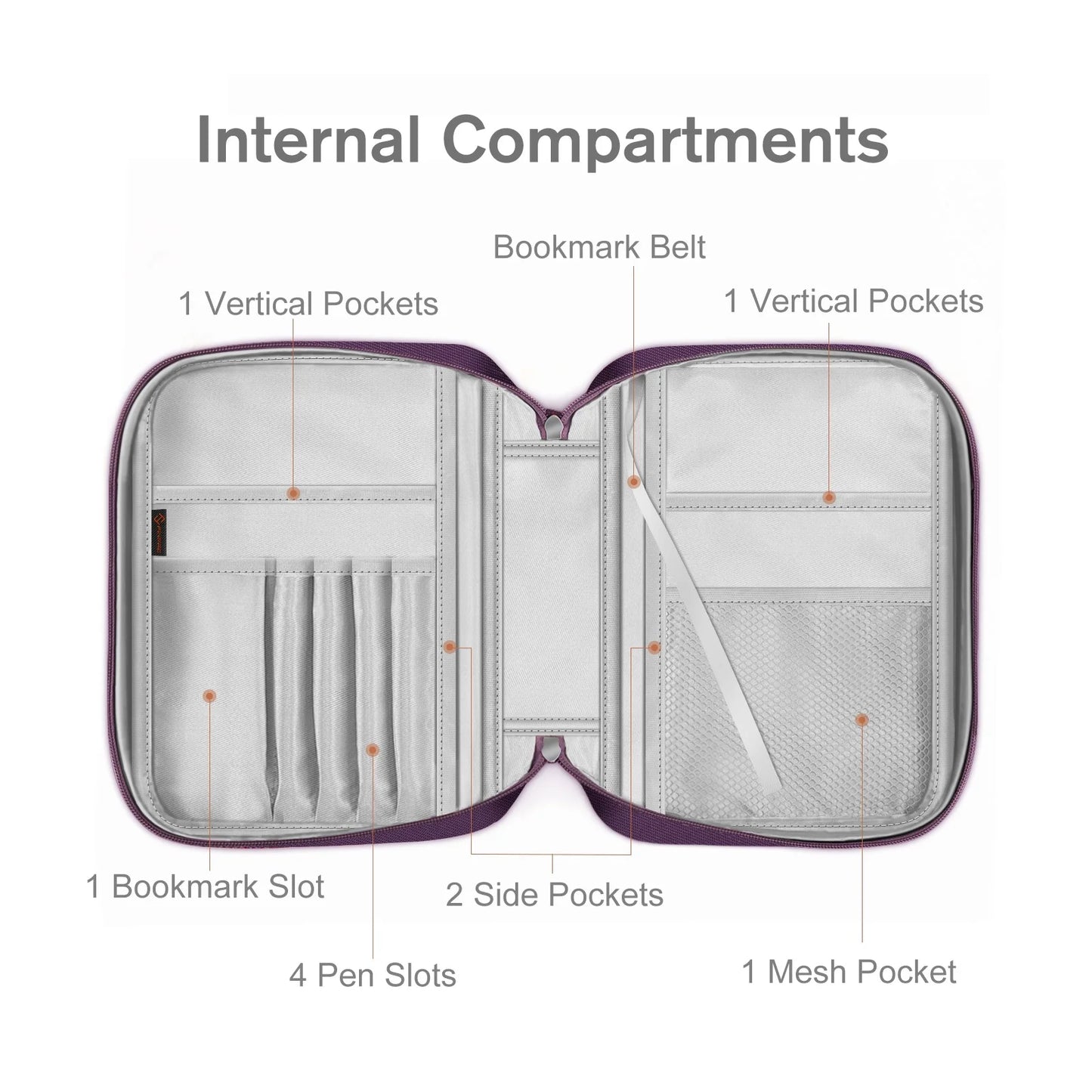 Bible Cover, Carrying Book Case Church Bag Bible Protective with Handle and Zippered Pocket, Perfect Gift for Men Women Father, Purple