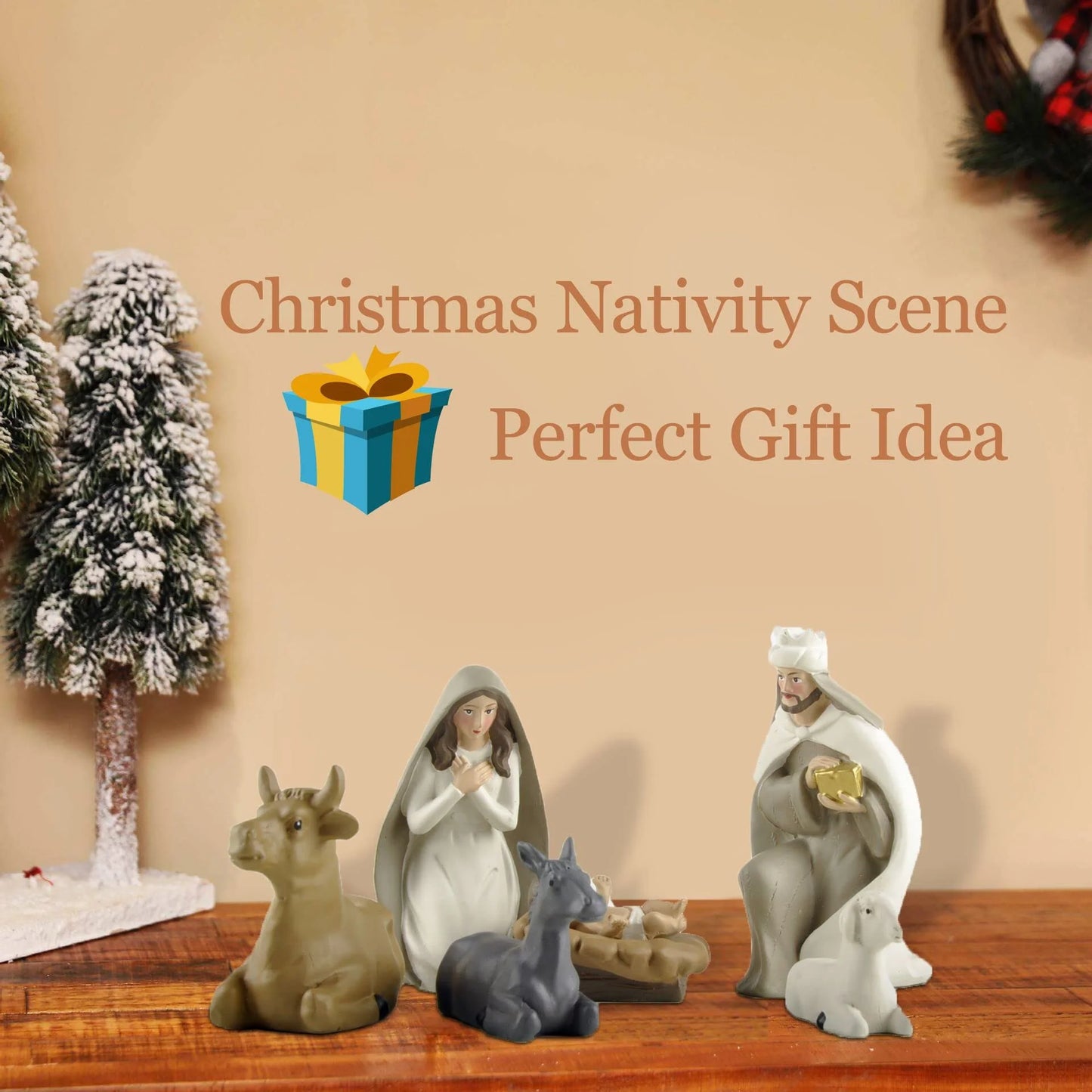 Nativity Sets for Christmas, 10 Pcs Nativity Scene Statues, Suitable for Religious Decor and Interior Home Decor