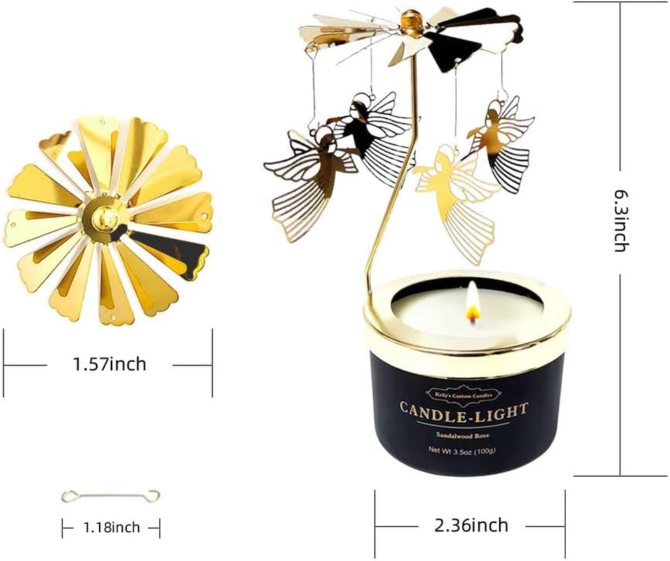 Angel Rotating Scented Candle, Funny Gift for Women, Soybean Wax, 3.5 Ounce, Black, Unique Aromatherapy Candle for Relaxation and Stress Relief