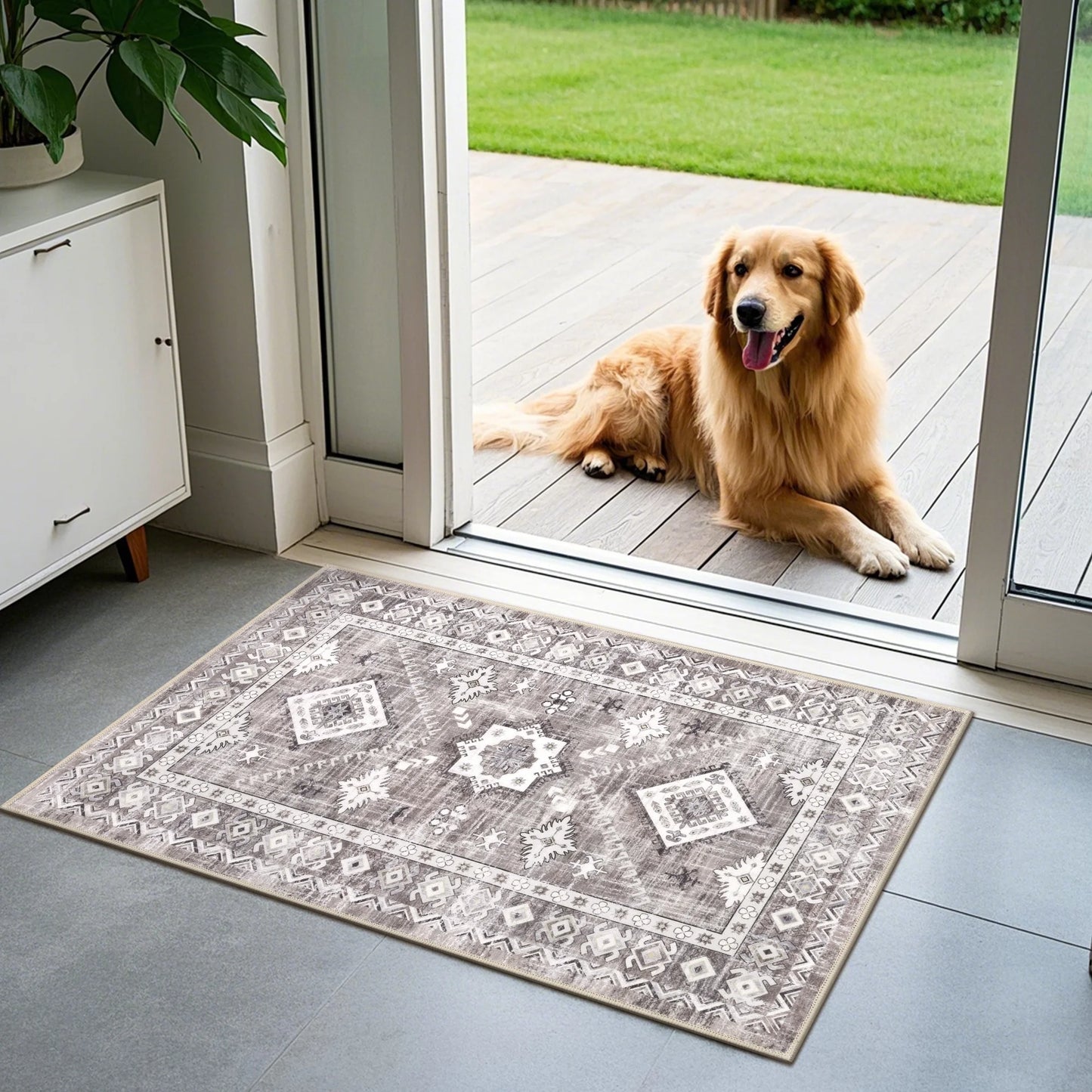 Boho Kitchen Rug Sets 3 Pieces, Washable Kitchen Mats for Floor, Non Slip Soft Kitchen Area Rug Floor Mat for Kitchen, Laundry Room and Hallway