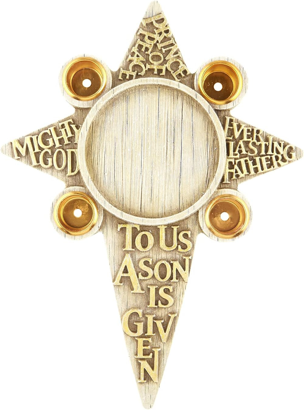 CBC Group  - Sculpted Resin Advent and Christmas Candle Holder, 2-Piece, Angel Nativity Wreath