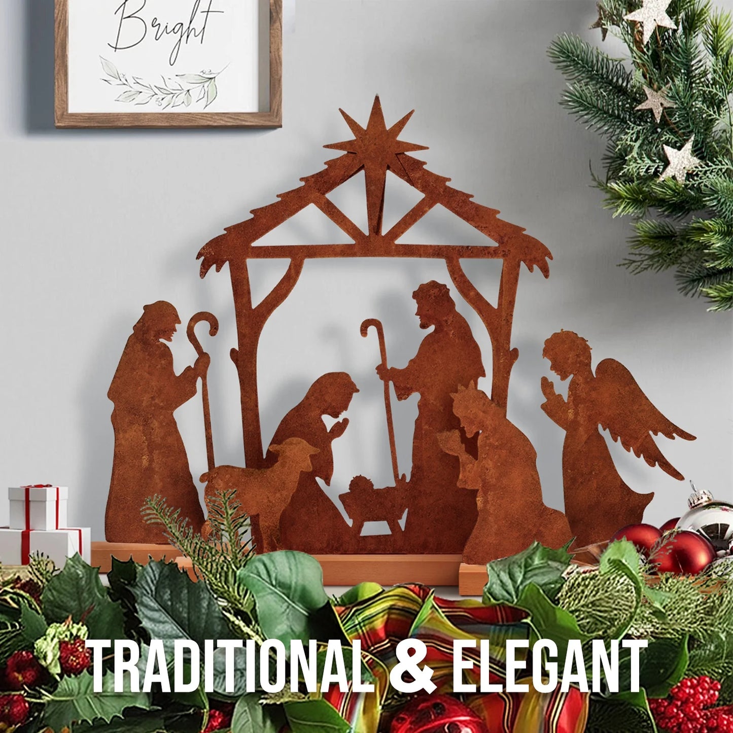 Christmas Tabletop Decorations Indoor 5Pcs Nativity Scene Christmas Decor Xmas Decoration