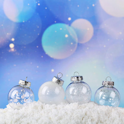 25 Pcs Christmas Ball Ornaments with Star Tree Topper Christmas Tree Decorations with 24 Pcs 2.36 Inch Plastic Ball Ornaments 1 Pack 5.91 Inch Xmas Star Treetop for Home Party(White)