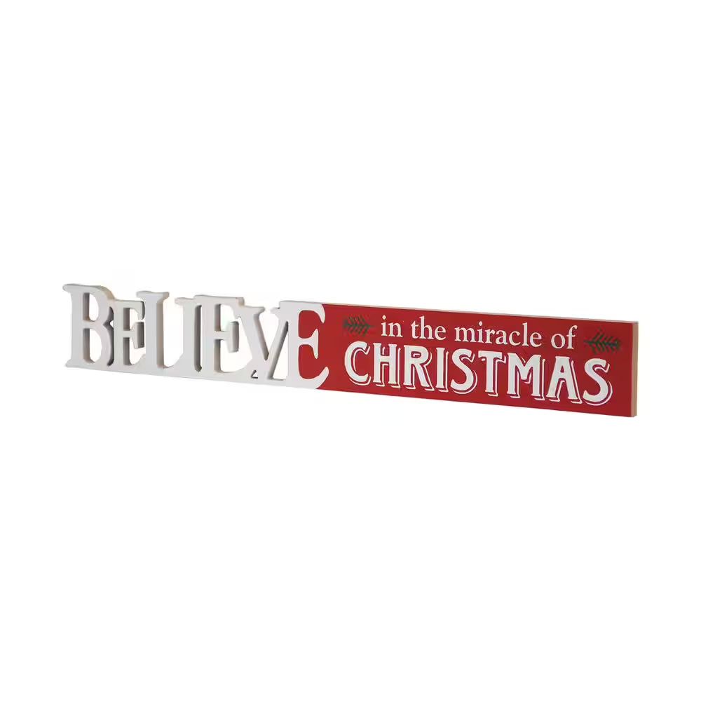3.25 In. Wood Christmas Believe in the Miracle of Christmas Wall Plaque