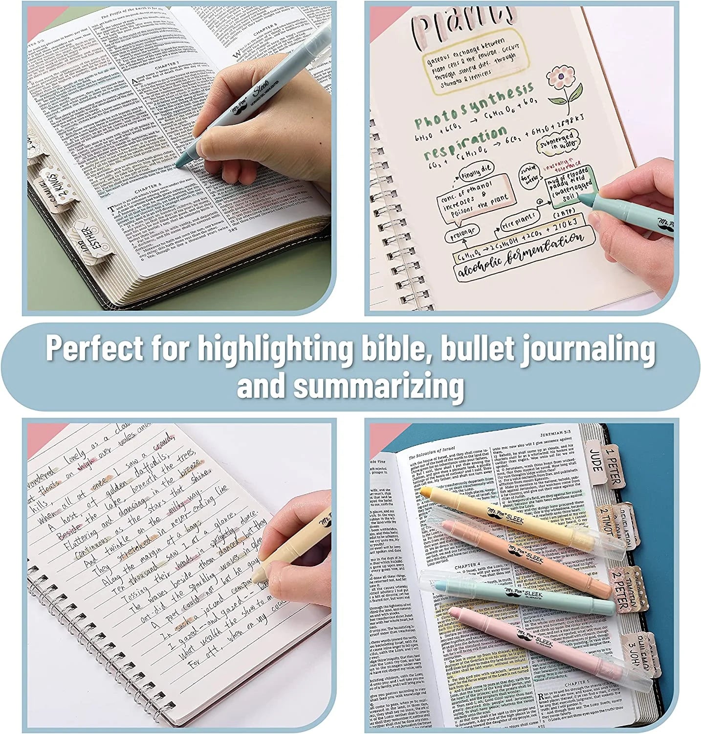 - Gel Highlighter, 8 Pack, Morandi Colors, Bible Highlighters No Bleed, No Bleed Highlighters