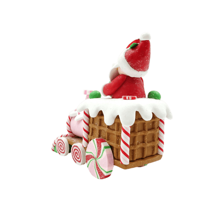 Multicolor Clay Dough Gingerbread Santa on Train Christmas Ornament, 5.1", by