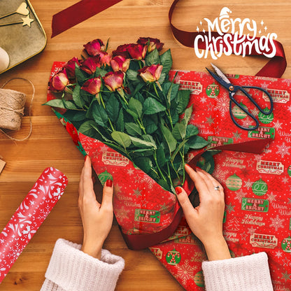 150Pcs Christmas Tissue Paper Sheets Christmas Wrapping Paper Xmas Tissue Paper for Gift Bags Gift Wrap