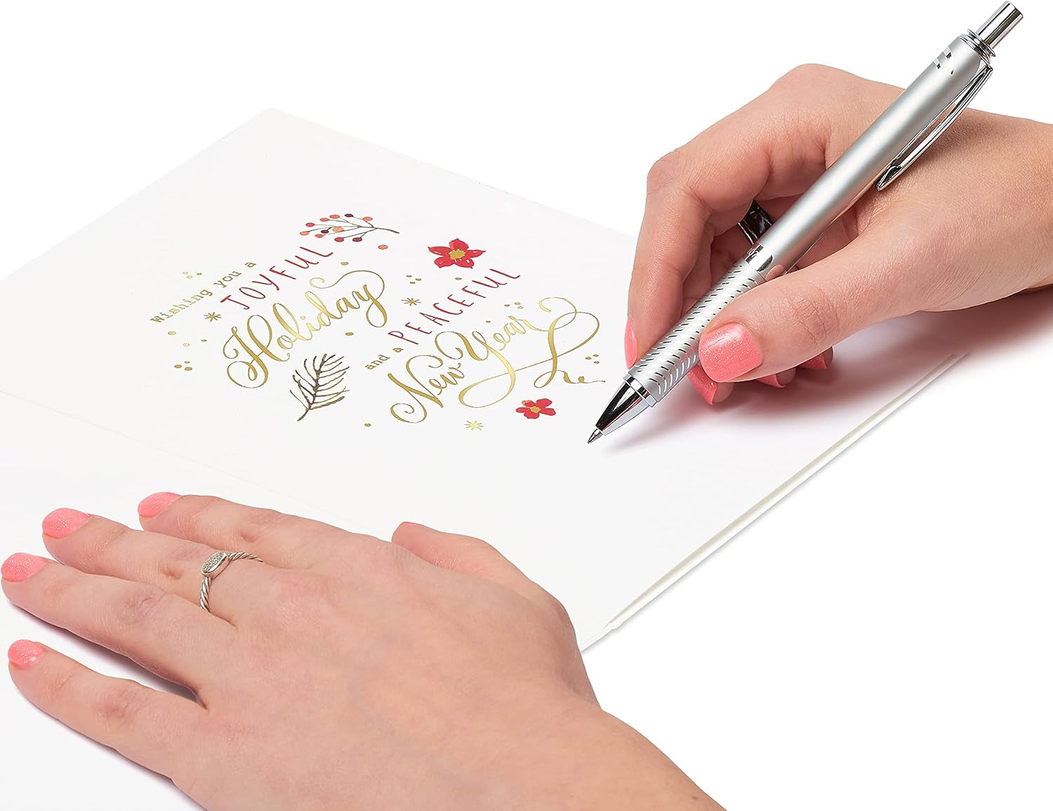 Boxed Christmas Cards with Envelopes, Joyful Holiday, Traditional Wreath (8-Count)