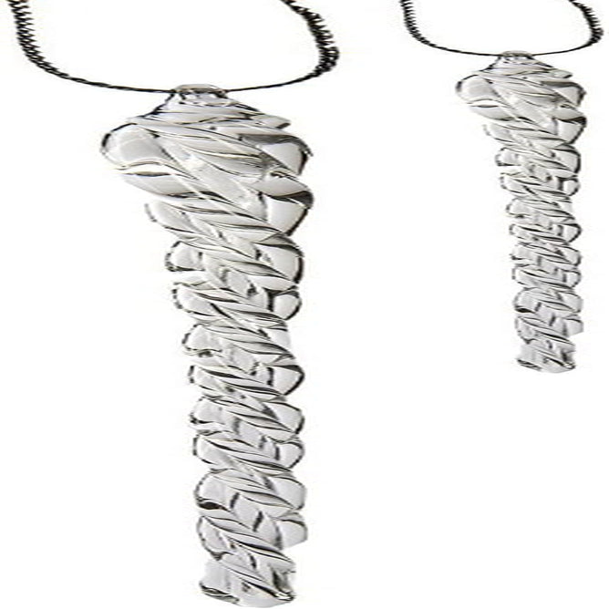 Kurt Adler 3.5-5.5 Inch Clear Glass Icicle Ornament Set of 24 Pieces