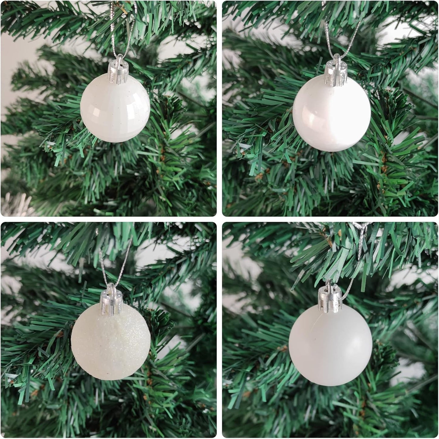 Christmas Ball Ornaments White Christmas Ornaments Small Christmas Tree Ornaments Set Shatterproof Christmas Hanging Decorations for Home
