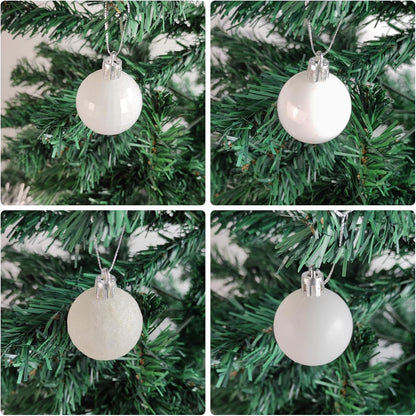 Christmas Ball Ornaments White Christmas Ornaments Small Christmas Tree Ornaments Set Shatterproof Christmas Hanging Decorations for Home