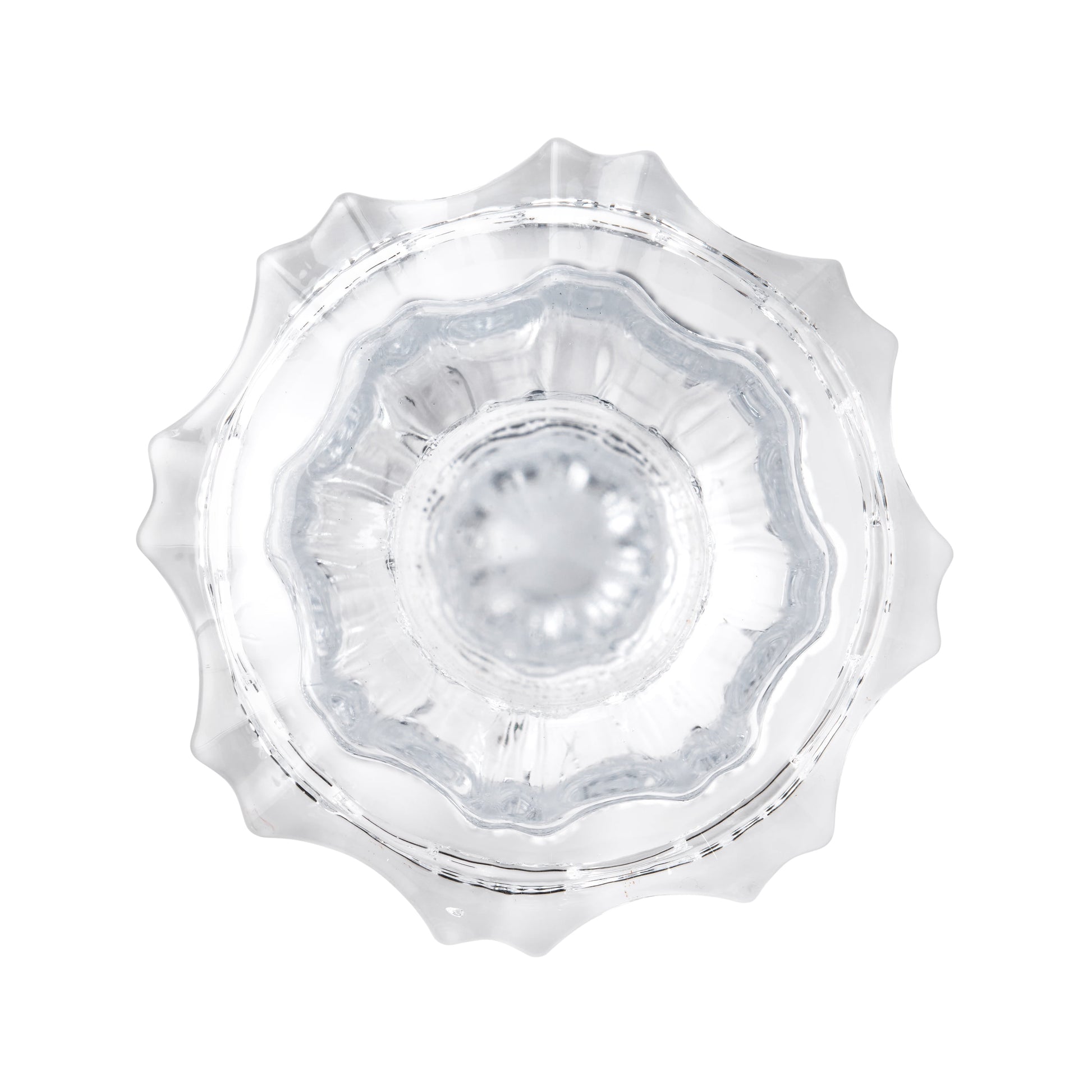 8” Decorative Clear Glass Taper Candle Holder, Large