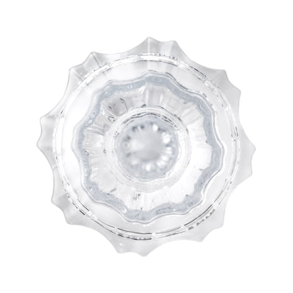 8” Decorative Clear Glass Taper Candle Holder, Large