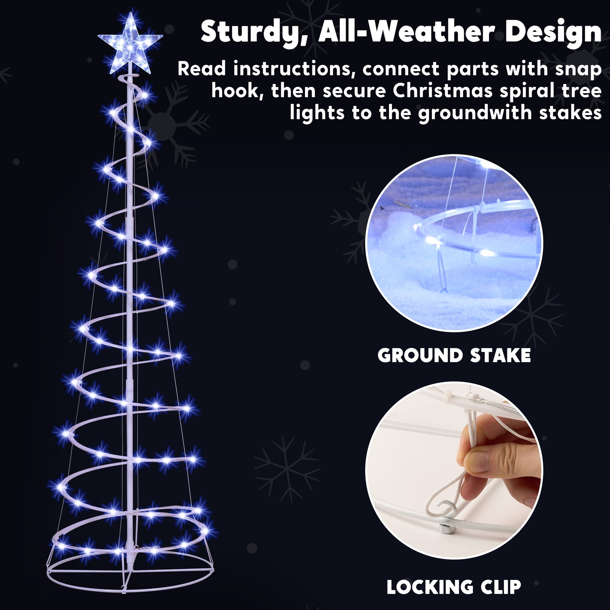 3 Pack Spiral Tree Christmas Decoration Outdoor,218 LED Christmas Tree Light Decorations,Christmas Yard Light with Stakes Decorations Outdoor Holiday Decor
