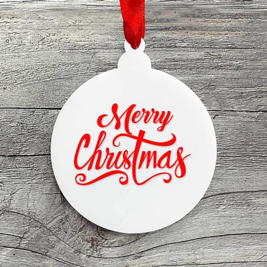 40 Pcs White Acrylic Flat & round Ornaments - Sublimation Ceramic DIY Craft Blanks for Xmas, 3Mm Thick Plastic Christmas Tree Decorations & Gift Tags