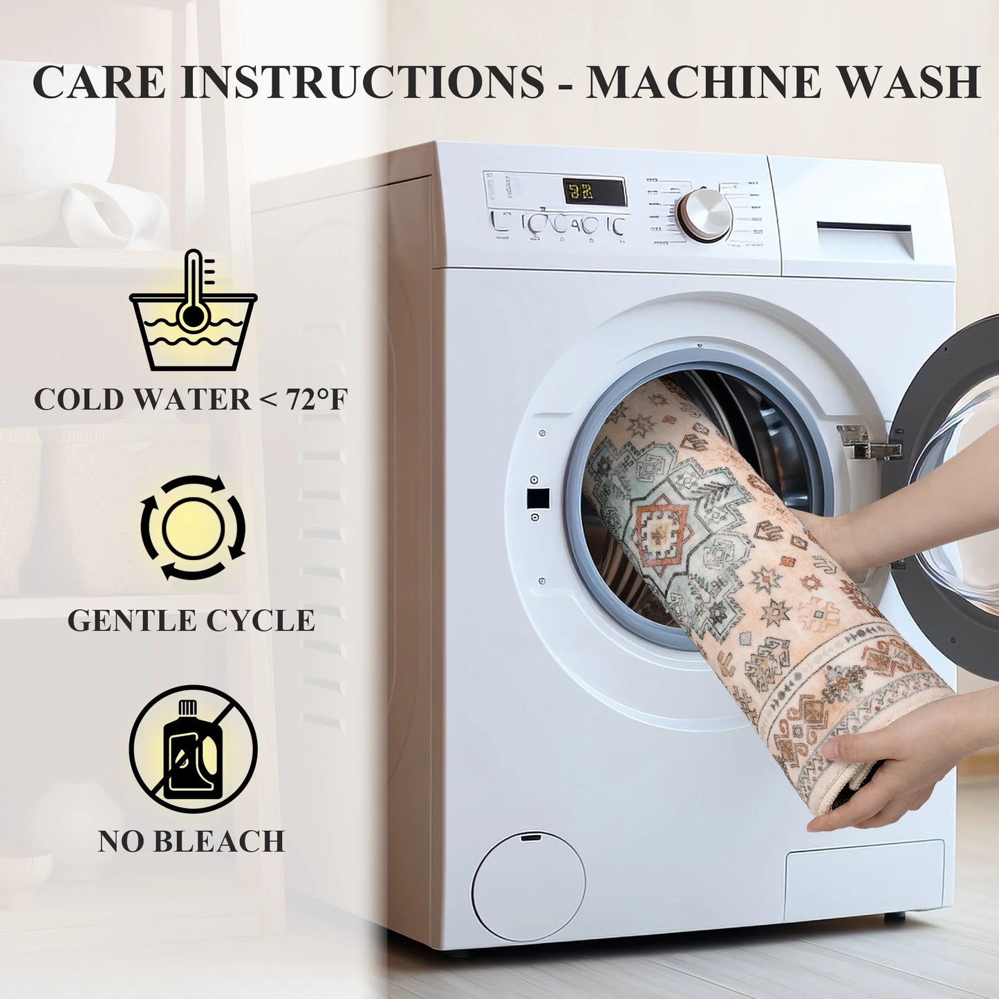 3 Pieces Boho Kitchen Rug Sets Non Slip Soft Kitchen Mat Floor Mat for Kitchen, Laundry Room and Hallway