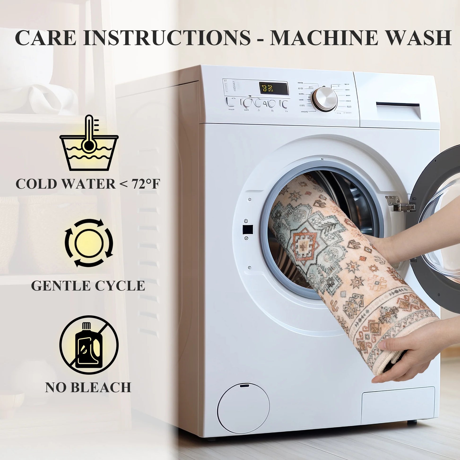 3 Pieces Boho Kitchen Rug Sets Non Slip Soft Kitchen Mat Floor Mat for Kitchen, Laundry Room and Hallway