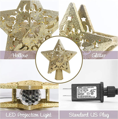 Christmas Tree Topper Projector, LED Star Tree Topper Light, Xmas Decorations