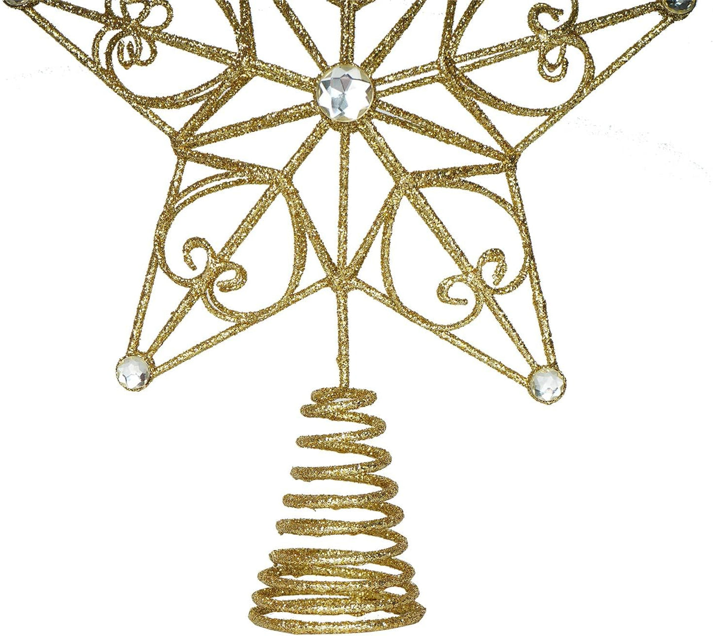 Christmas Tree Topper Gold Star Treetop Indoor Festive Metal Decoration for Holiday Home Ornament