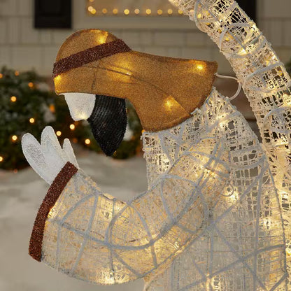 5.5 Ft. Polar Wishes LED Nativity Scene Holiday Yard Decoration Y45