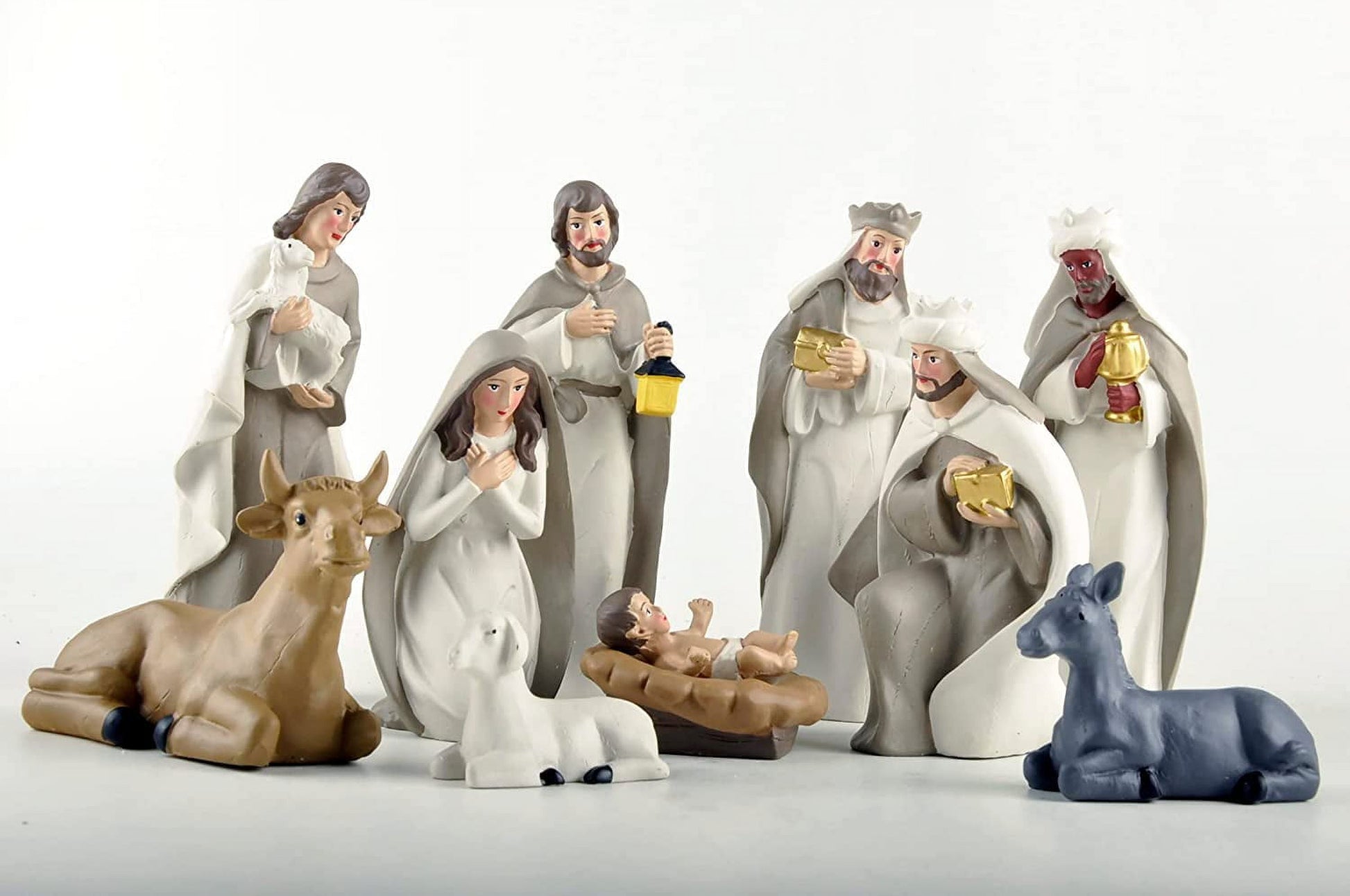Nativity Sets for Christmas, 10 Pcs Nativity Scene Statues, Suitable for Religious Decor and Interior Home Decor