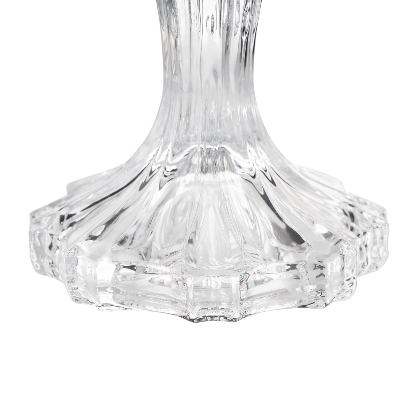 8” Decorative Clear Glass Taper Candle Holder, Large