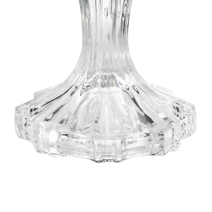 8” Decorative Clear Glass Taper Candle Holder, Large