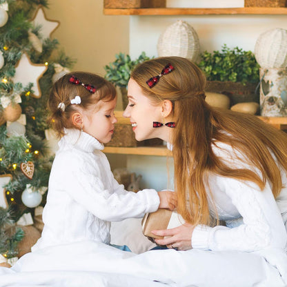 4 Rolls Christmas Plaid Ribbon 24 Yards Snowflake Ribbon Red and Green Plaid Burlap Xmas Decorative Wrapping for Holiday Crafts DIY Wreath Bow Xmas Tree Bow Gift Decor(1 Inch)