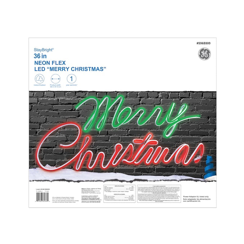 16-In Staybright LED Neon Flex Merry Christmas Sign Decoration