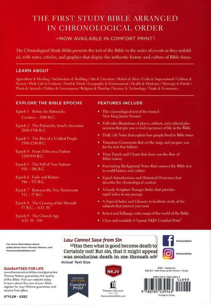 Nkjv, Chronological Study Bible, Hardcover, Comfort Print: Holy Bible, New King James Version, (Hardcover)