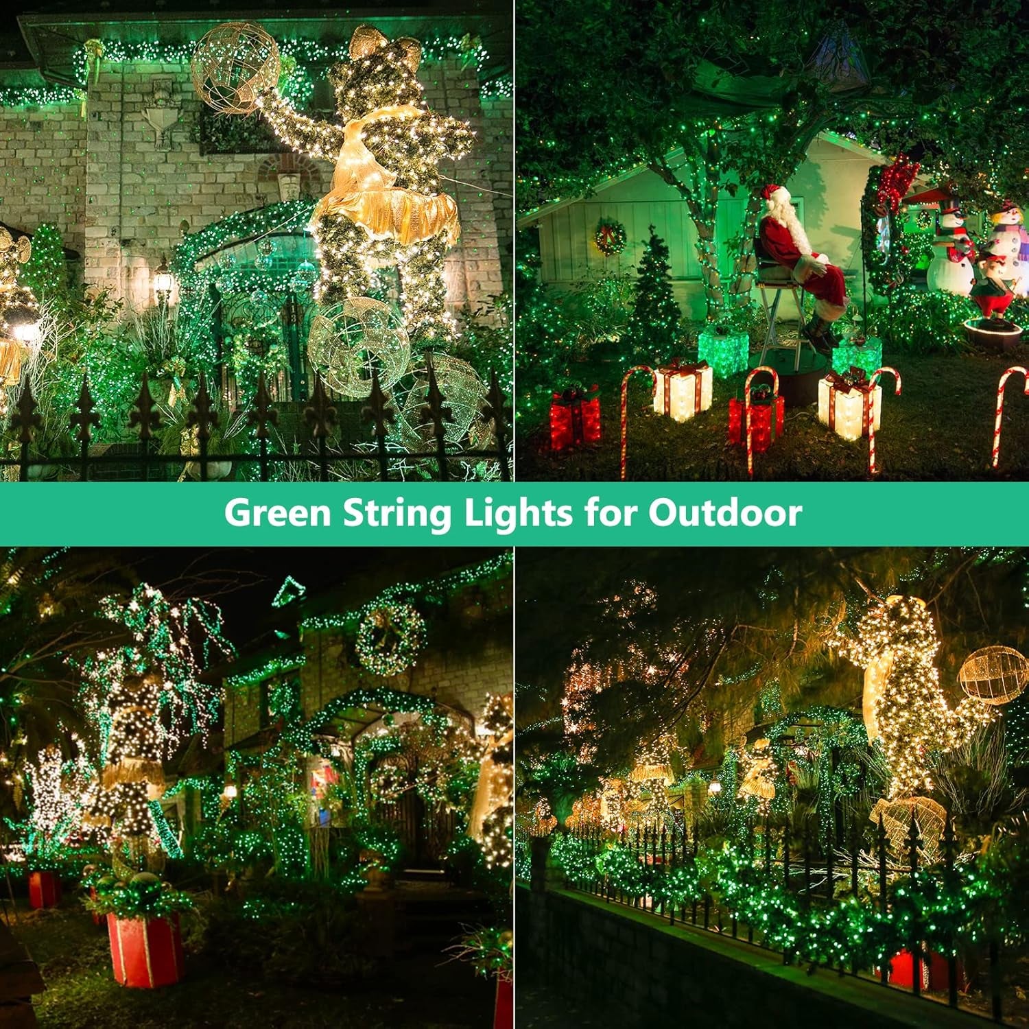 Christmas String Lights 82Ft 200 LED 8 Modes Timer Indoor Outdoor Fairy Twinkle Lights for Xmas Tree Christmas Decorations(Green)