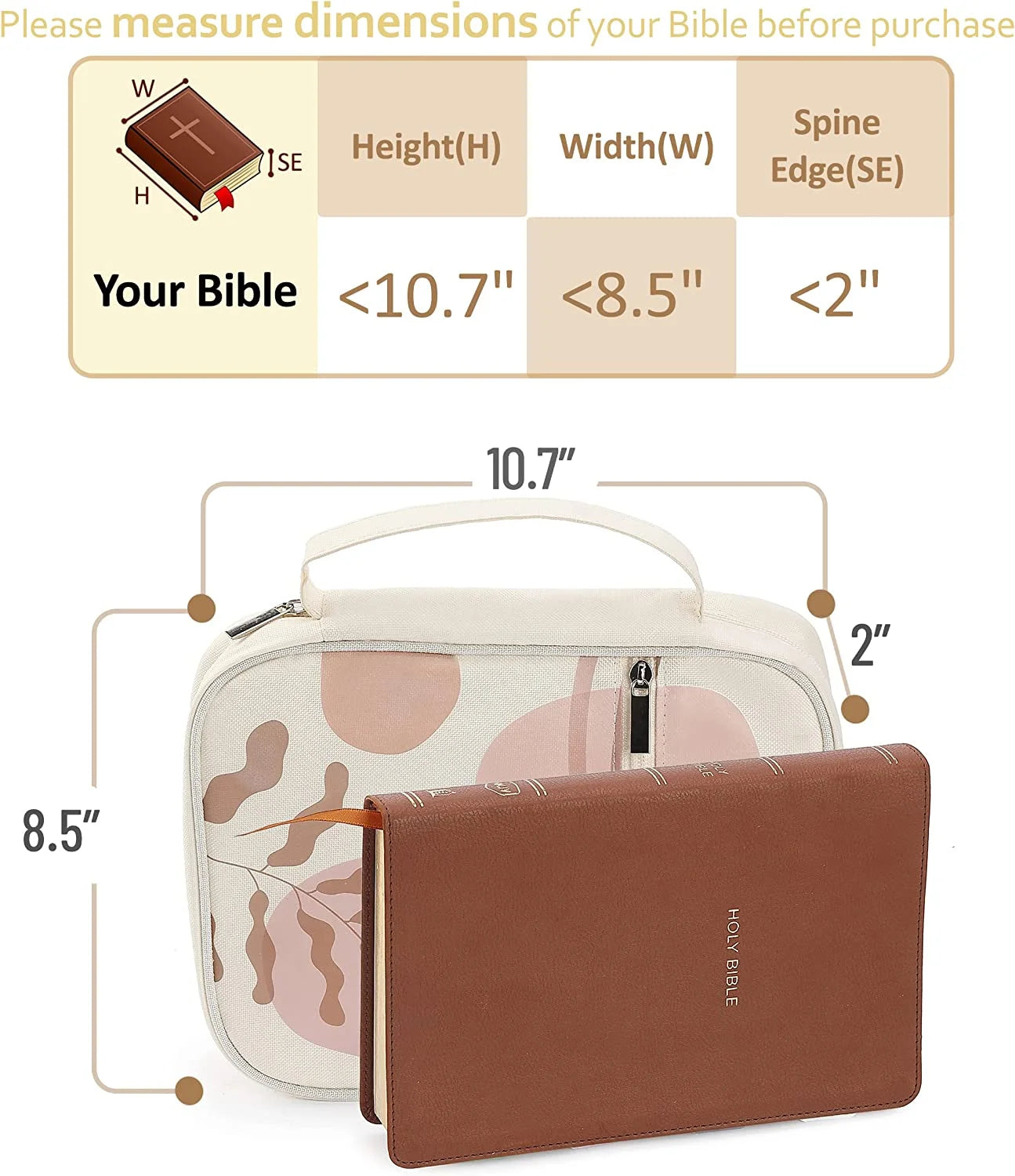 Mr Pen Bible Case Boho Theme with Pockets Multicolor