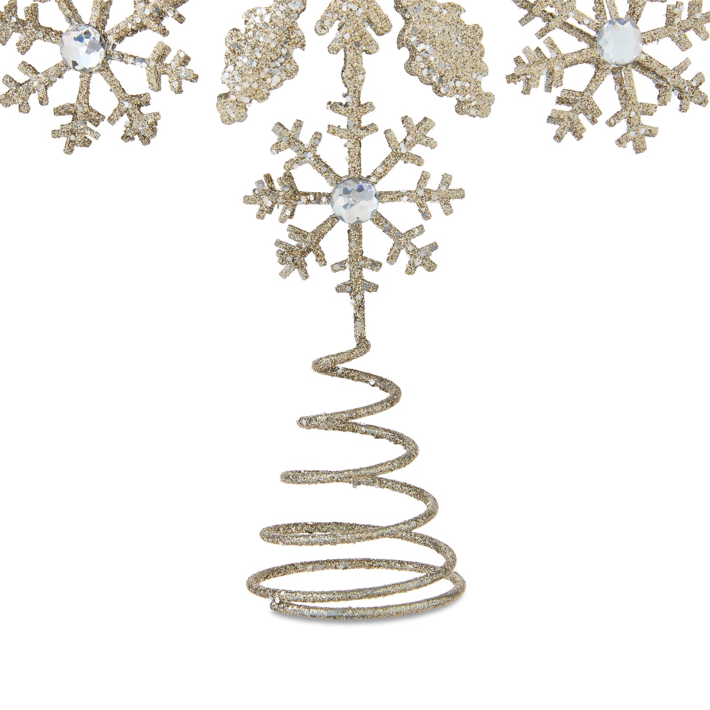 Metal Snowflake Christmas Tree Topper, Gold, 10.5", by
