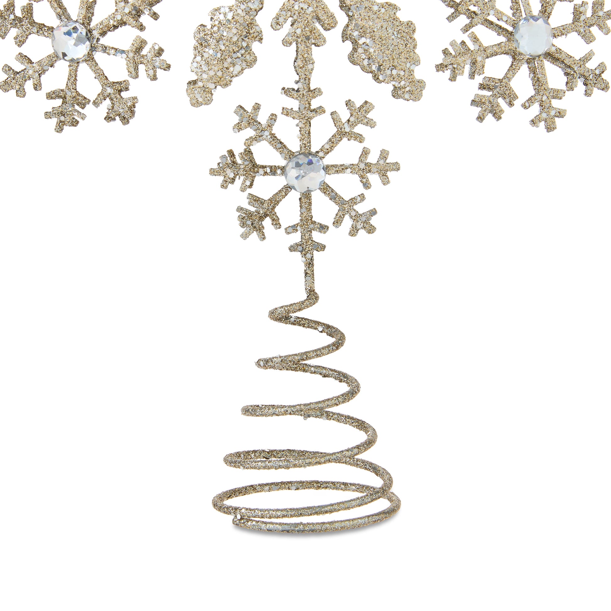 Metal Snowflake Christmas Tree Topper, Gold, 10.5", by