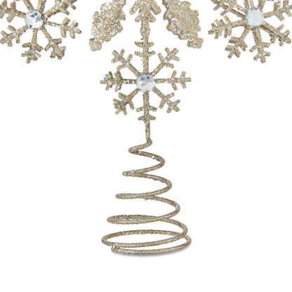 Metal Snowflake Christmas Tree Topper, Gold, 10.5", by