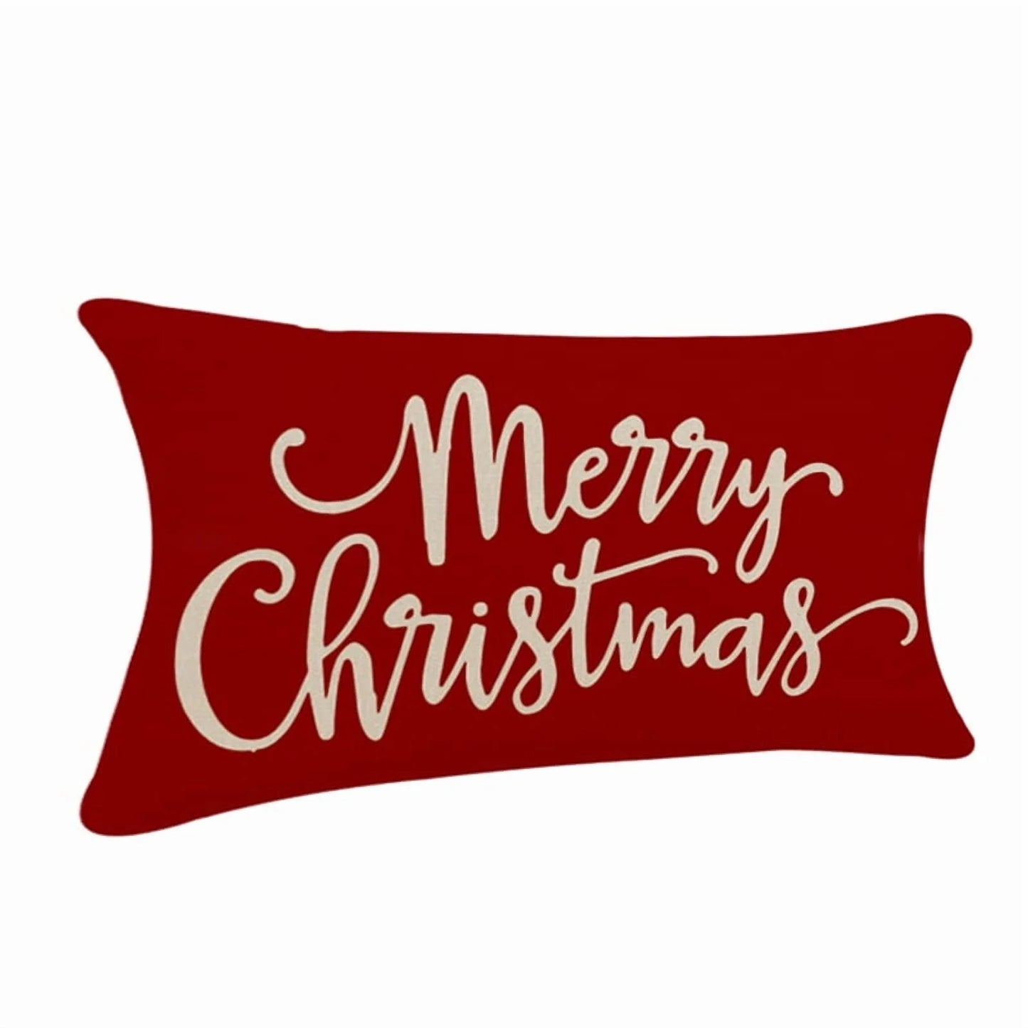 Christmas Pillow Covers Decorations Red Merry Christmas Farmhouse Throw Pillow Covers Great Gift for Christmas 12" X 20" 1 Pack