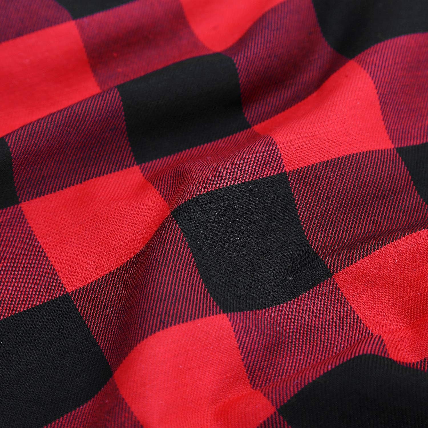 Christmas Tree Skirt Red Black Buffalo Plaid Tree Skirt Small 24 Inch Cotton Linen Fabric for Fall Farmhouse Thanksgiving Xmas Holiday Check Tree Skirts Decorations