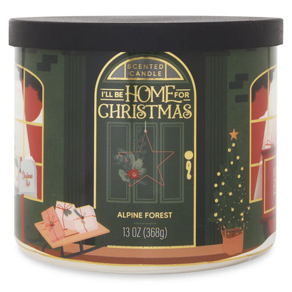 3-Wick Alpine Forest Scented Candle with a Star Scene Wrap, 13-Ounce