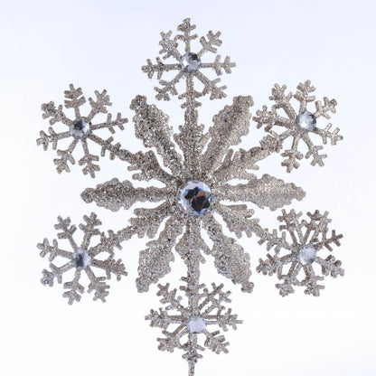 Metal Snowflake Christmas Tree Topper, Gold, 10.5", by