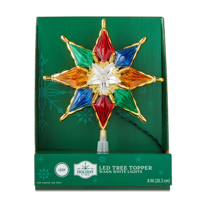 LED Star Christmas Tree Topper, Multicolor, 8", by