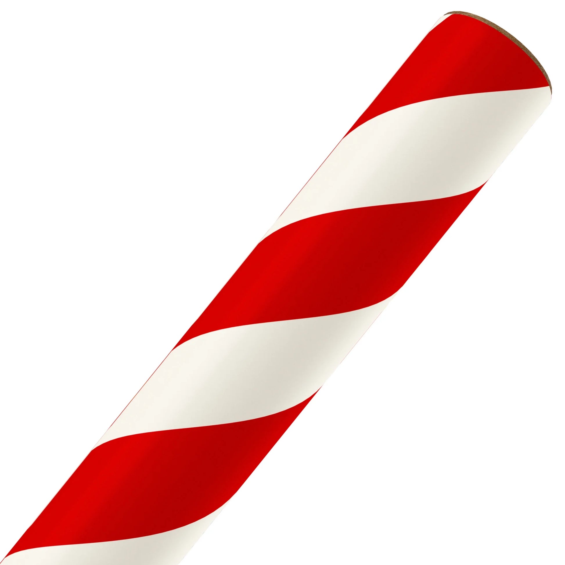30 In. Diagonal Stripes Christmas Wrapping Paper with Cutlines, Red and Ivory (100 Sq. Ft., 1-Roll)