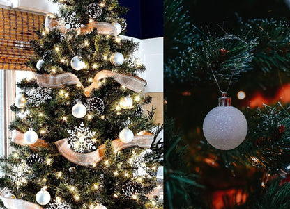 Christmas Ball Ornaments White Christmas Ornaments Small Christmas Tree Ornaments Set Shatterproof Christmas Hanging Decorations for Home