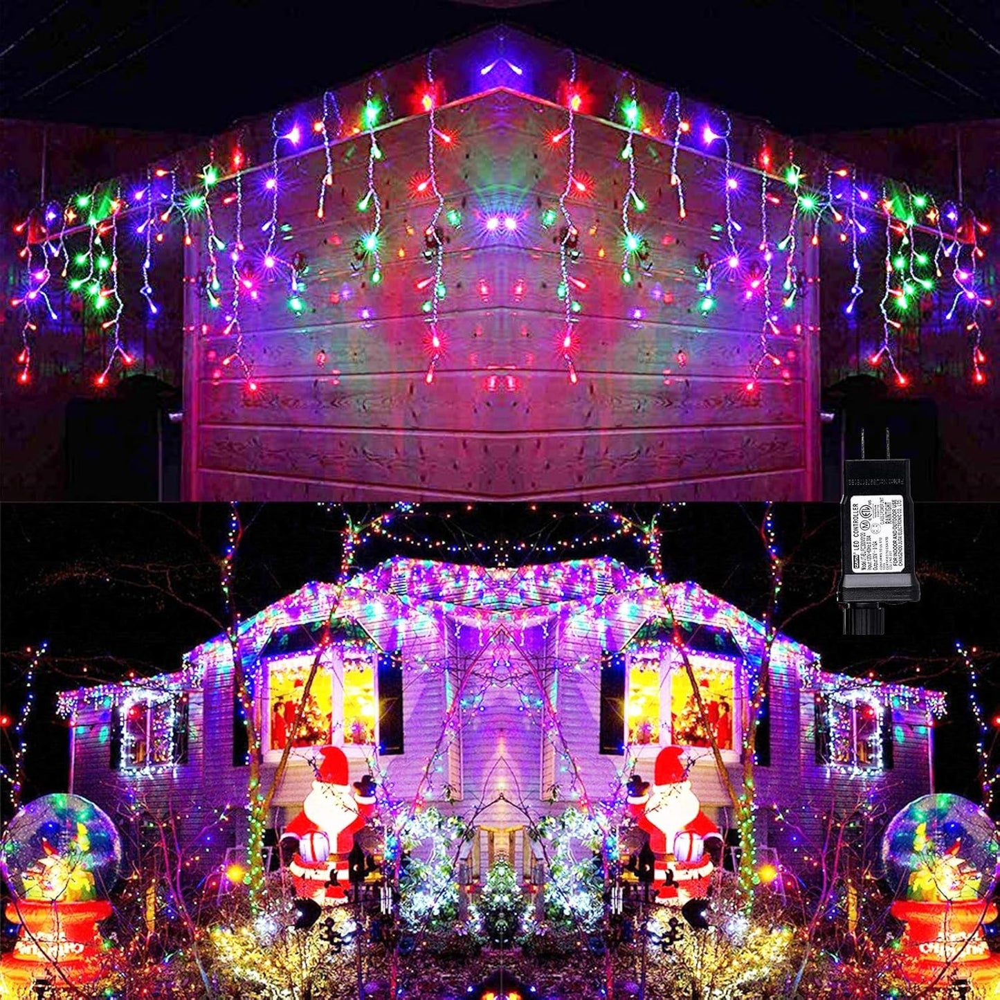 Christmas Icicle Lights Outdoor, 360 LED 29.5Ft 8 Modes Fairy Icicle String