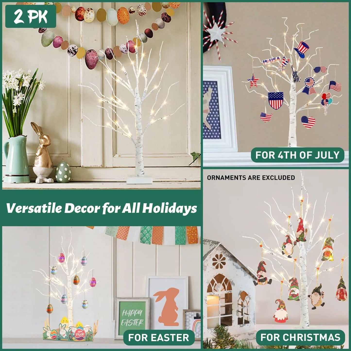 Lighted Home Indoor Birch Tree, 1.543 Lb