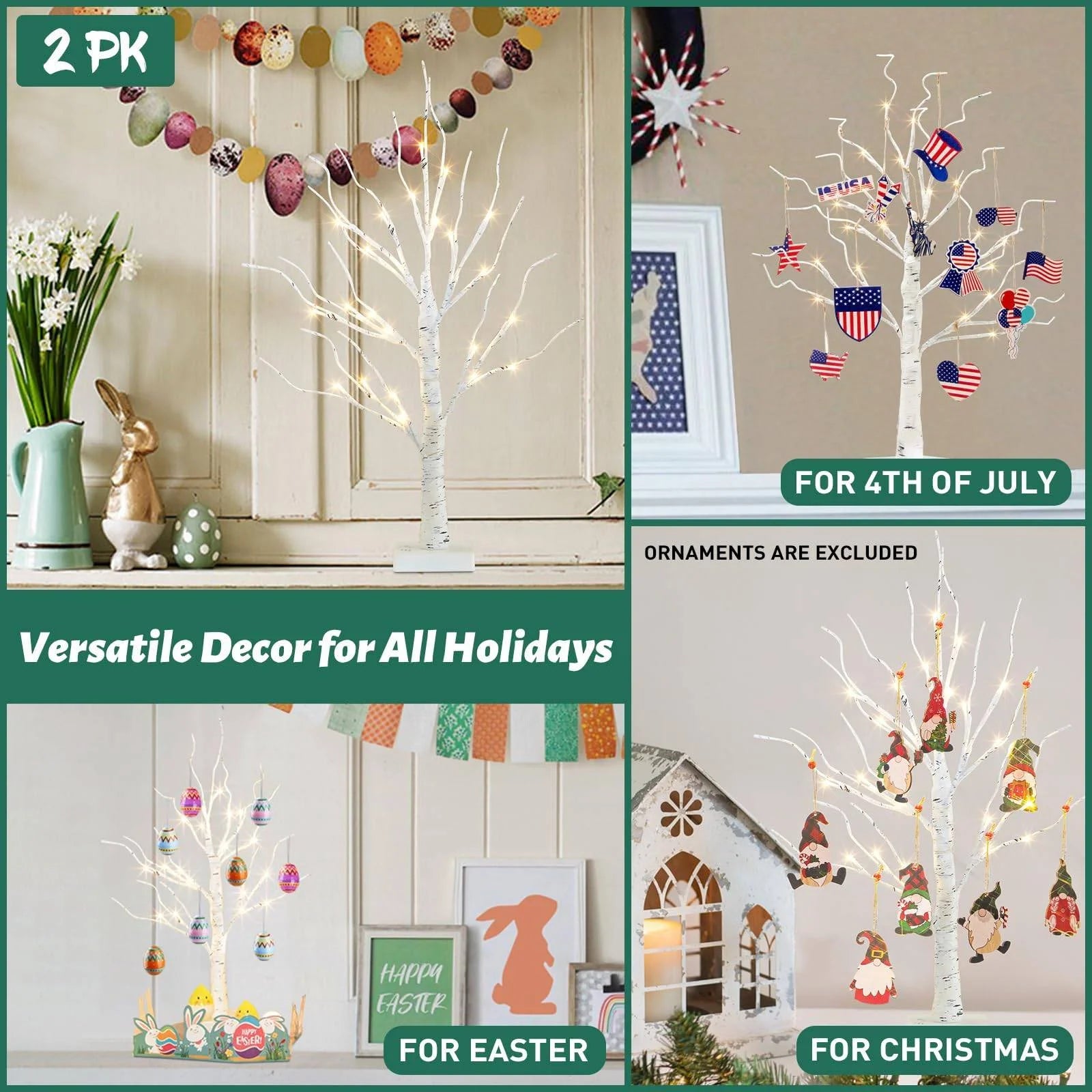 Lighted Home Indoor Birch Tree, 1.543 Lb